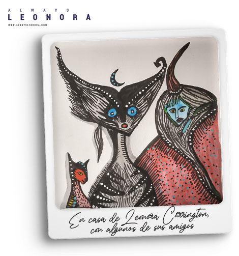 En casa de Leonora Carrington con algunos de sus amigos